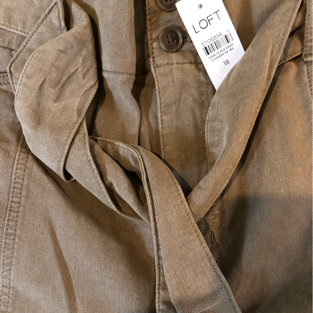 LOFT Brown Pants with belt tie